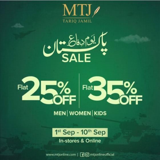 MTJ Tariq Jamil Defence Day Sale! FLAT 25 OFF and 35 OFF